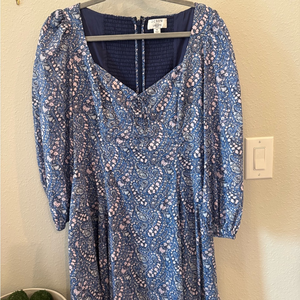 J. Crew Blue Paisley Women's Dress